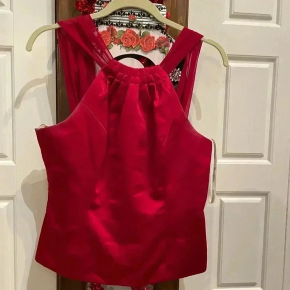 David’s Bridal-Cherry Red 2 pc - Picture 5 of 9